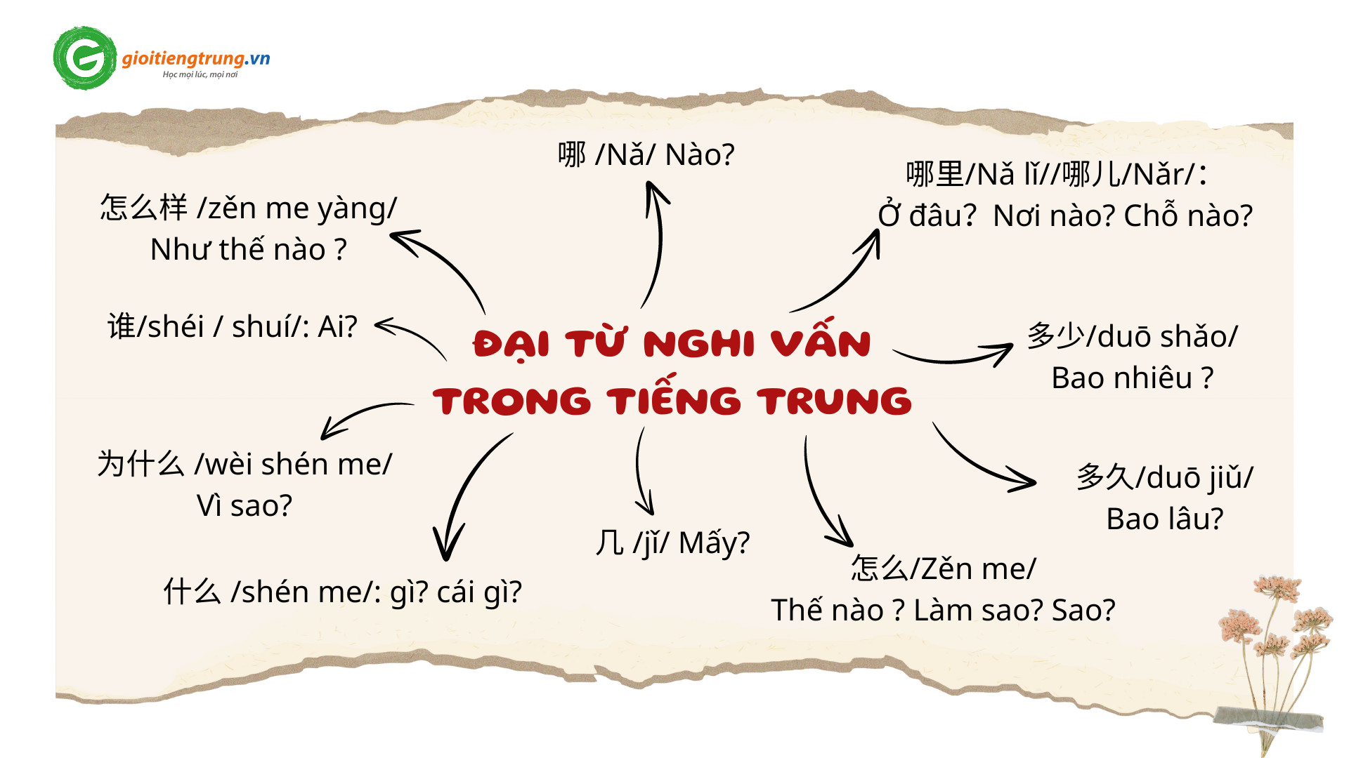 ĐẠI TỪ NGHI VẤN TRONG TIẾNG TRUNG